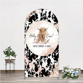Lofaris Holy Cow We’re Having a Baby Arch Backdrop Boho Highland Theme Pampas Grass Shower Party Decor